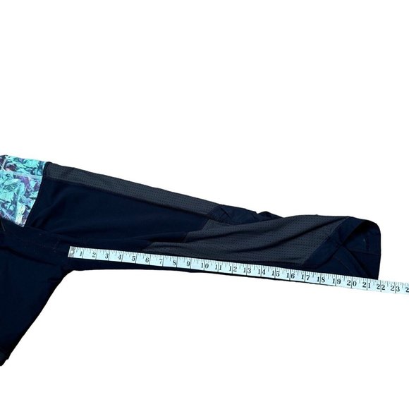 Lululemon Var-City Crop Navy Iridescent Multi Mesh Panel Lattice Leggings Size 8 - Picture 14 of 14